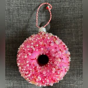 Pink Beaded Donut Ornament